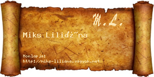 Miks Liliána névjegykártya
